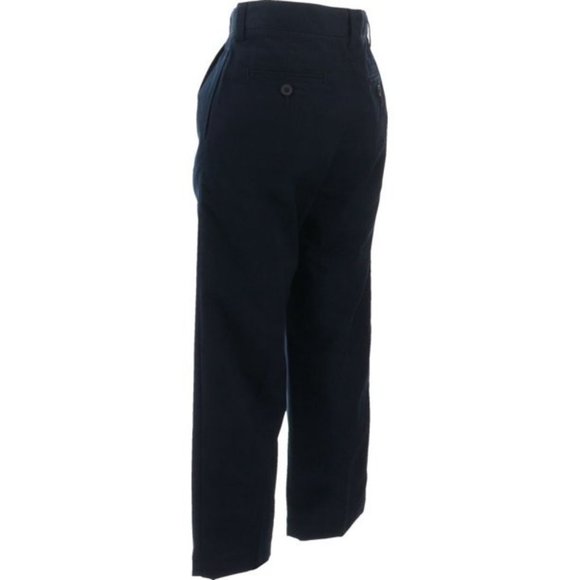 NWT LANDS' END BOY'S IRON KNEE PLEATED CHINO PANTS BLACK 4 - Picture 4 of 11
